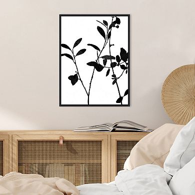 Amanti Art Nature Silhouette III (Leaves) Framed Canvas Print