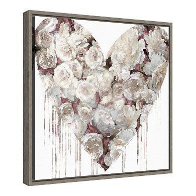 Amanti Art Big Hearted Flowers I Framed Canvas Print