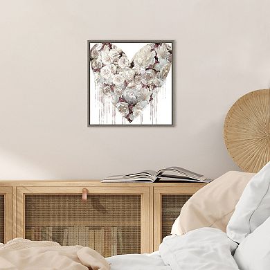 Amanti Art Big Hearted Flowers I Framed Canvas Print