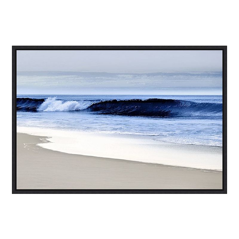 Amanti Art Blue Wave II (Beach) Framed Canvas Print, Black, 23X16