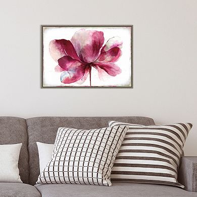 Amanti Art Lilya Red (Flower) Framed Canvas Print