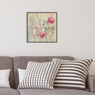 Amanti Art Contemporary Chinoiserie (Roses) Framed Canvas Print