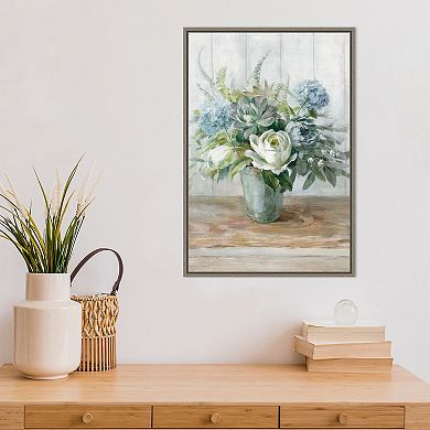 Amanti Art Natural Elegance (Bouquet In Vase) Framed Canvas Print