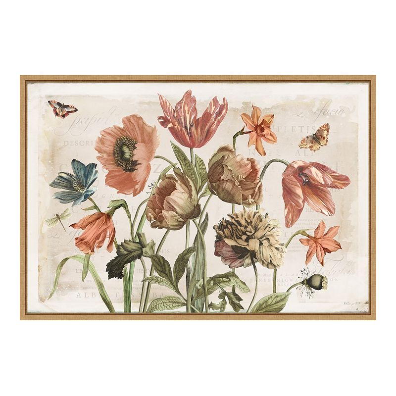 Amanti Art Antiquarian Blooms II (Bouquet) Framed Canvas Print, Brown, 23X1