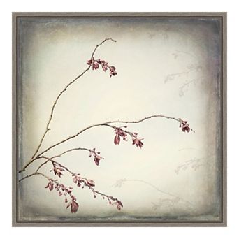 Amanti Art Plum Tree Branch With Spring Buds Framed Canvas Print