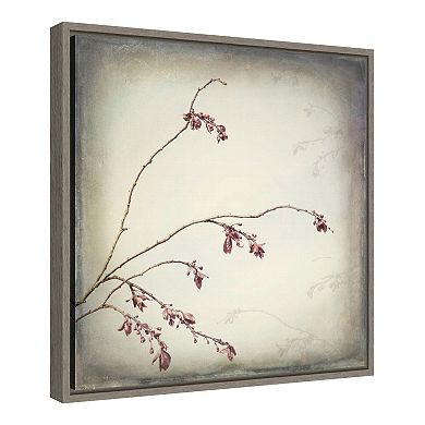 Amanti Art Plum Tree Branch With Spring Buds Framed Canvas Print