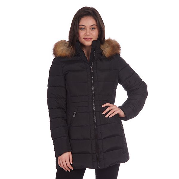 Women's Fleet Street Faux-Fur Trim Hooded Puffer Coat