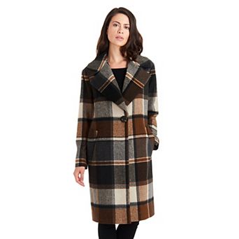 Women's Fleet Street Plaid Oversized Notch Collar Coat