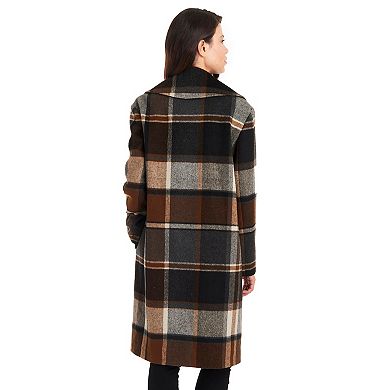 Women's Fleet Street Plaid Oversized Notch Collar Coat