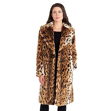 Women's Fleet Street Faux-Fur Leopard Print Coat