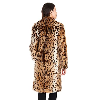 Women's Fleet Street Faux-Fur Leopard Print Coat