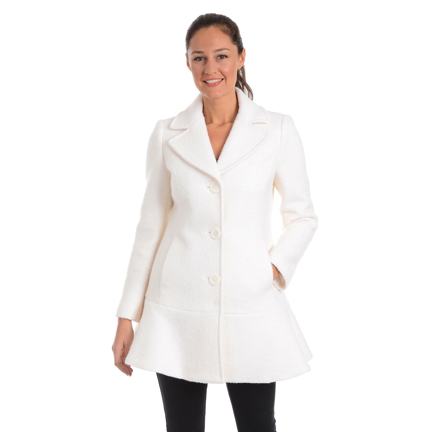 white skirted coat