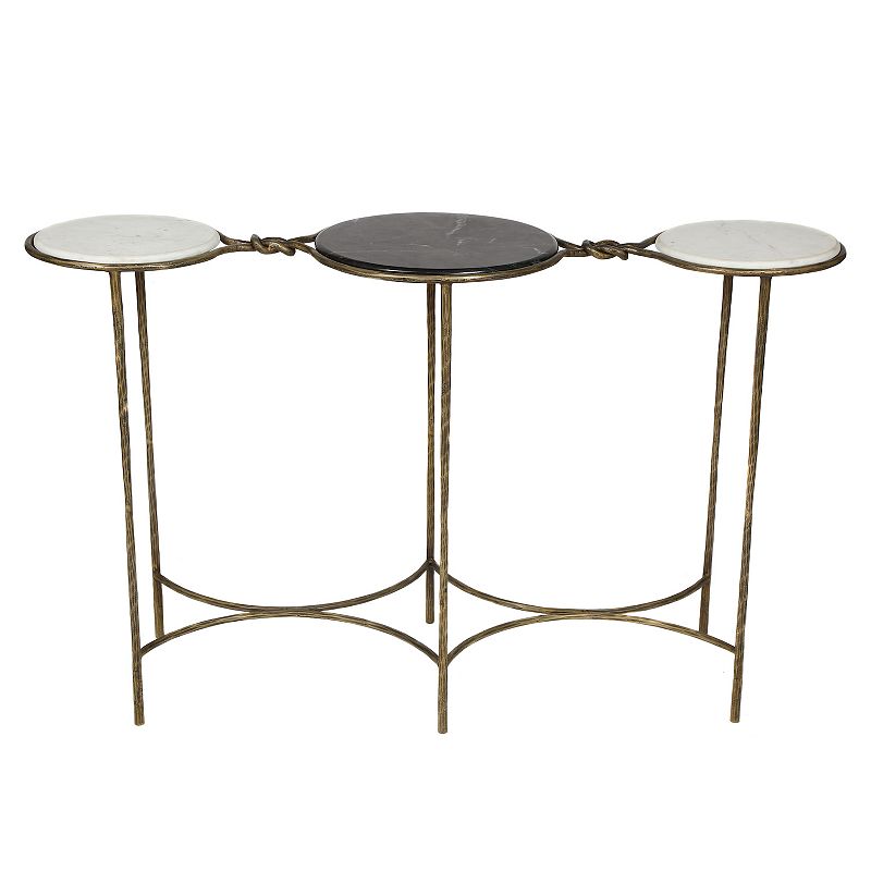 Homefare Two-Tone Marble Console Table, Multicolor