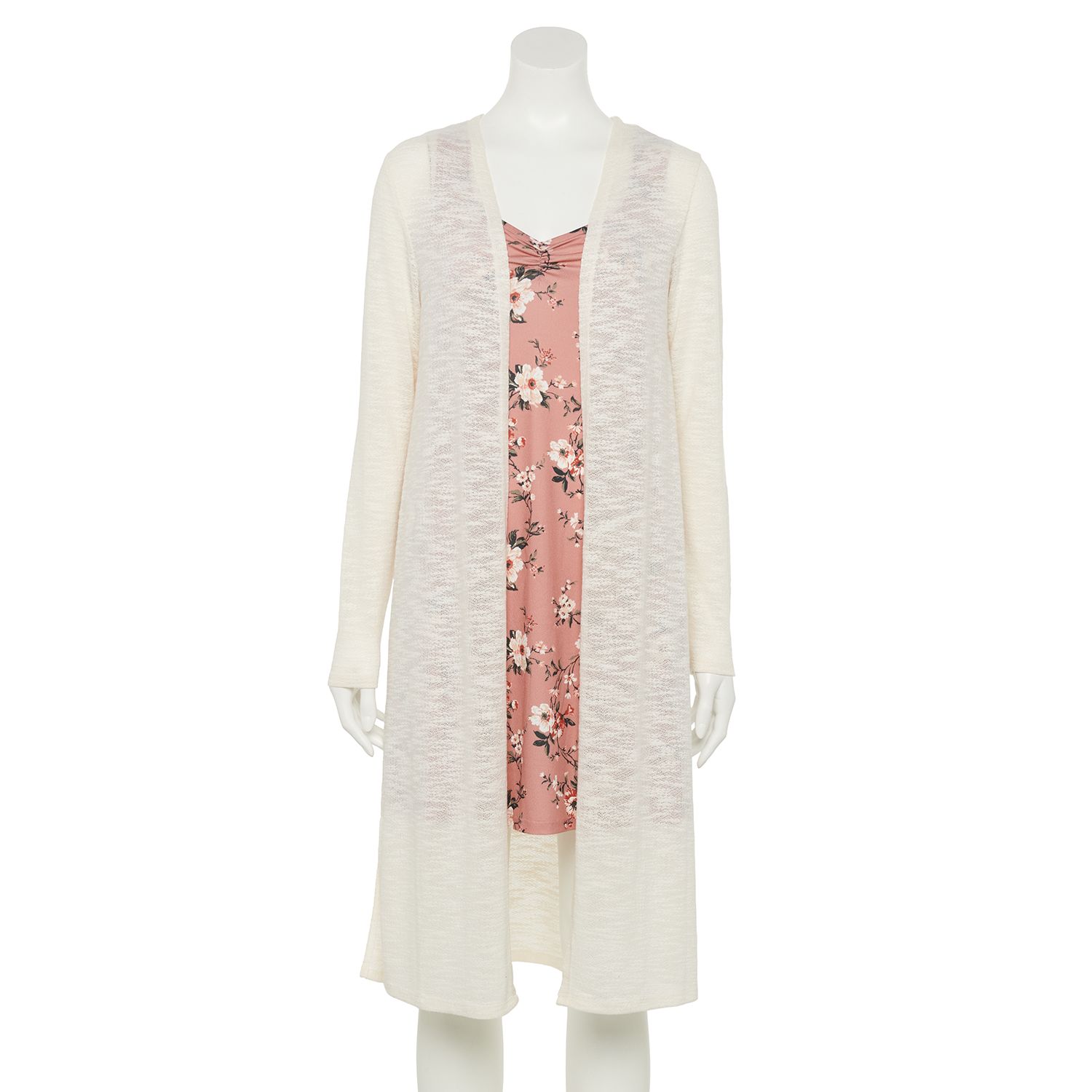 knit dress and cardigan set