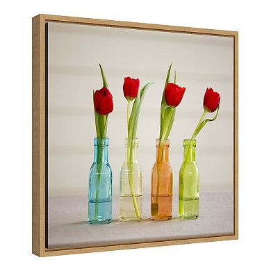 Amanti Art Tulips In Vases Framed Canvas Print
