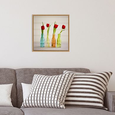 Amanti Art Tulips In Vases Framed Canvas Print