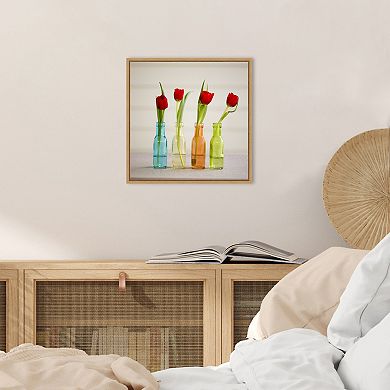 Amanti Art Tulips In Vases Framed Canvas Print