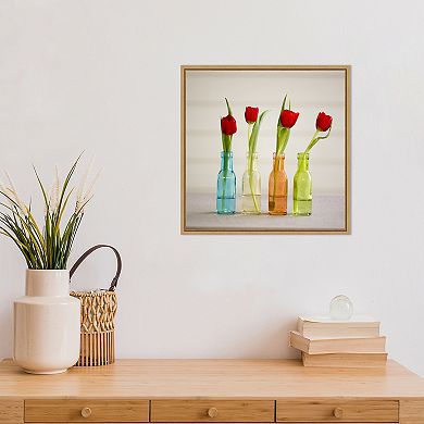 Amanti Art Tulips In Vases Framed Canvas Print