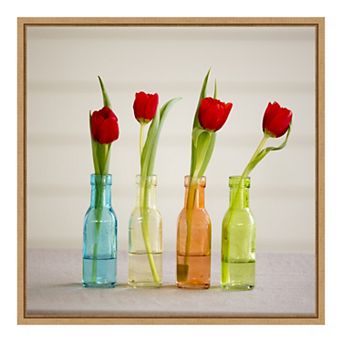 Amanti Art Tulips In Vases Framed Canvas Print