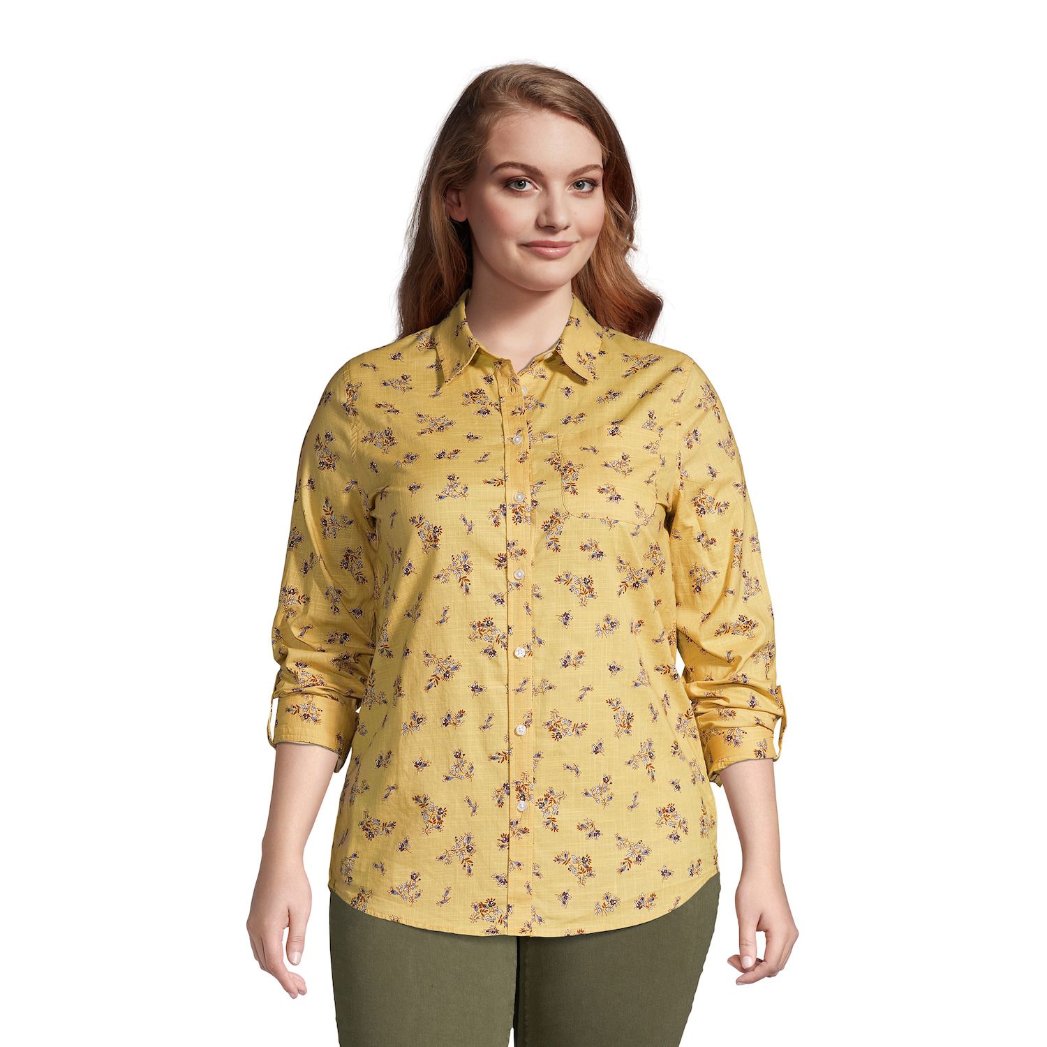 yellow plus size tops