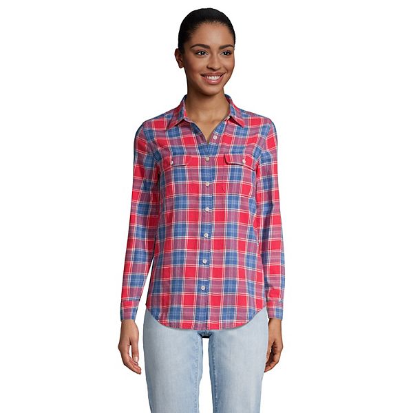 Women's Lands' End Denim Long Sleeve Shirt