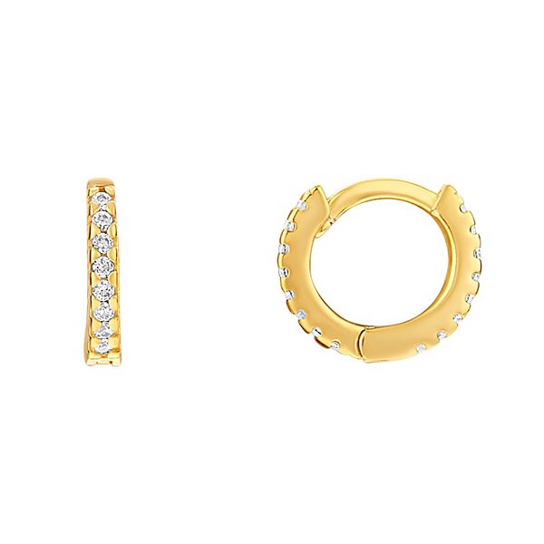 PRIMROSE Sterling Silver Cubic Zirconia Huggie Hoop Earrings