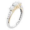Lovemark 10k White Gold 1 Carat T.W. Diamond 3-Stone Ring