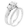 Lovemark 10k White Gold 5/8 Carat T.W. Diamond Bridal Ring Set
