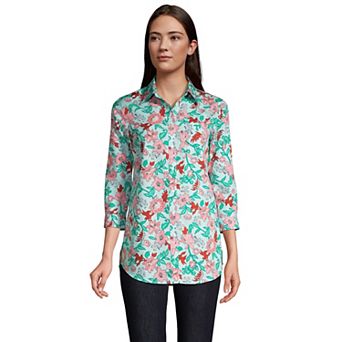 Women's Lands' End No Iron Three Quarter Sleeve Tunic