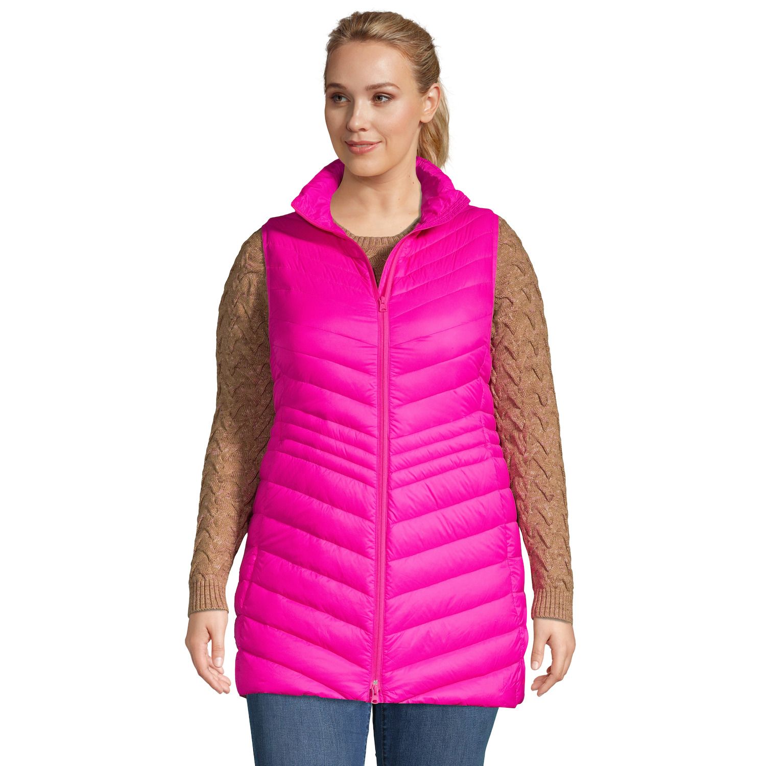 plus size packable down vest