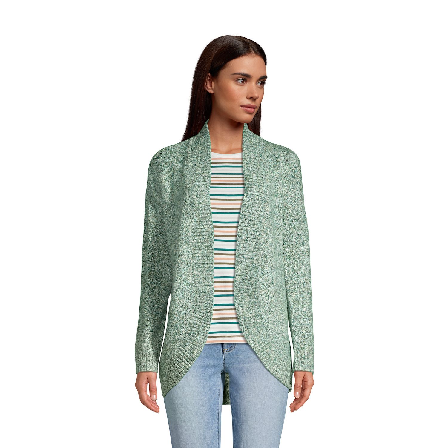 lands end open cardigan sweater