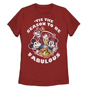 Juniors' Disney's Group Shot 'Tis The Season To Be Fabulous Christmas Tee