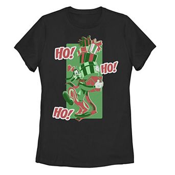 Juniors' Disney's Goofy "Ho Ho Ho" Christmas Presents Tee