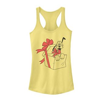 Juniors' Disney's Pluto Christmas Present Tank Top