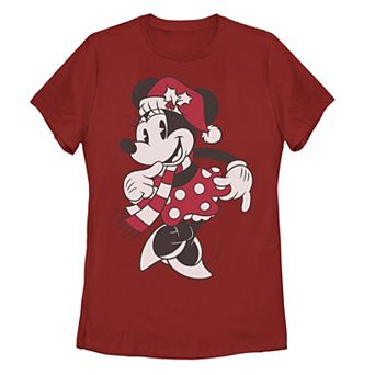 Juniors' Disney's Minnie Mouse Classic Christmas Portrait Tee