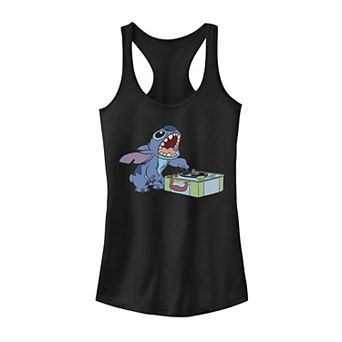Juniors' Disney's Lilo & Stitch Record Player Stitch Tank Top