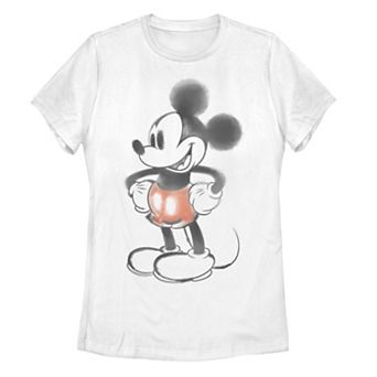 Juniors' Disney's Mickey Mouse Watercolor-Style Portrait Tee