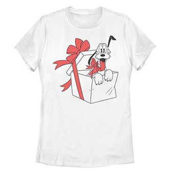 Juniors' Disney's Pluto Christmas Present Tee