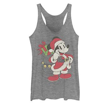 Juniors' Disney's Mickey Mouse Christmas Santa Claus Portrait Tank Top