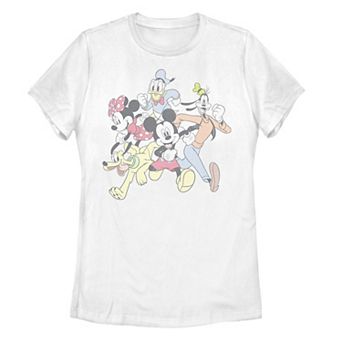 Juniors' Disney's Mickey And Friends Group Shot Running Portrait Tee