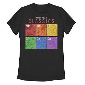 Juniors' Disney's Mickey And Friends Periodic Table of Characters Tee