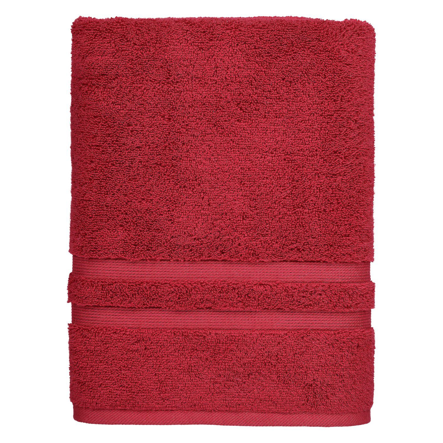 deep red bath towels