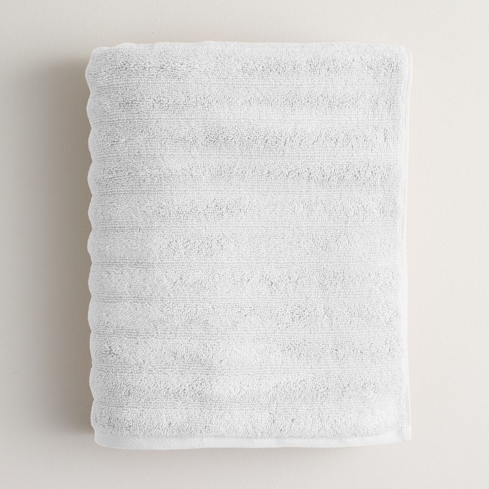 Sonoma Goods For Life® Quick Dry Ribbed Cotton Bath Towel, Bath Sheet, Hand Towel or Washcloth - Charcoal, BATH SHEET