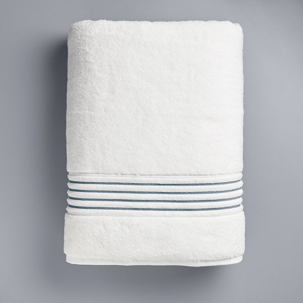 Simply Vera Vera Wang Signature Bath Towel - Ocean Blue Stripe (BATH SHEET)
