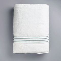 Spa Bath Towel Light Gray Stripe - Threshold Signature 1 ct