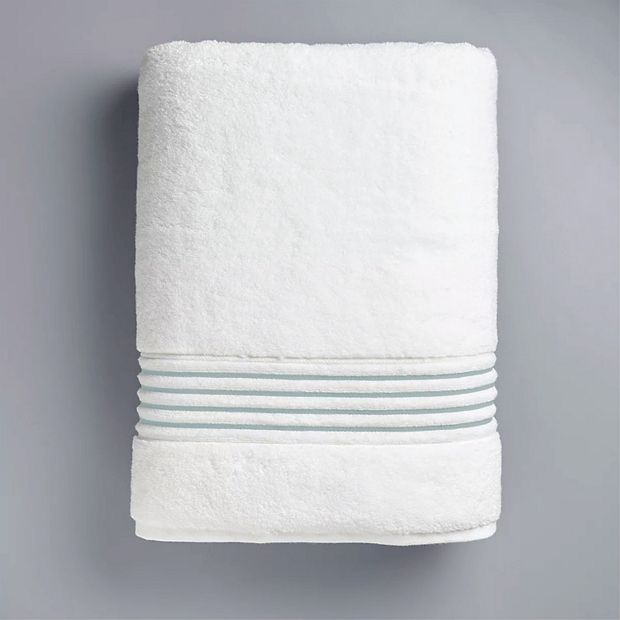 Vera Wang 6 Piece Bath Hand Fingertip Towel Set Stripe Cuff White Gray  Striped