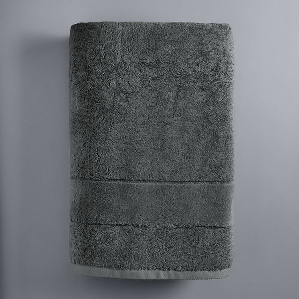 Simply Vera Vera Wang Turkish Cotton Bath Towel, Bath Sheet, Hand Towel or Washcloth - Smoke Gray (WASH CLOTH)