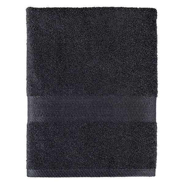 The Big One® Solid Bath Towel, Bath Sheet, Hand Towel or Washcloth - Black (BATH TOWEL)