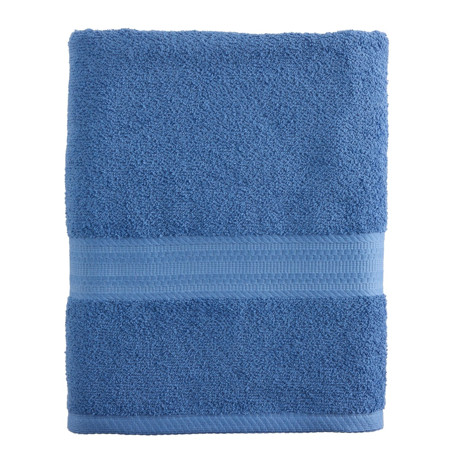 blue bath towels