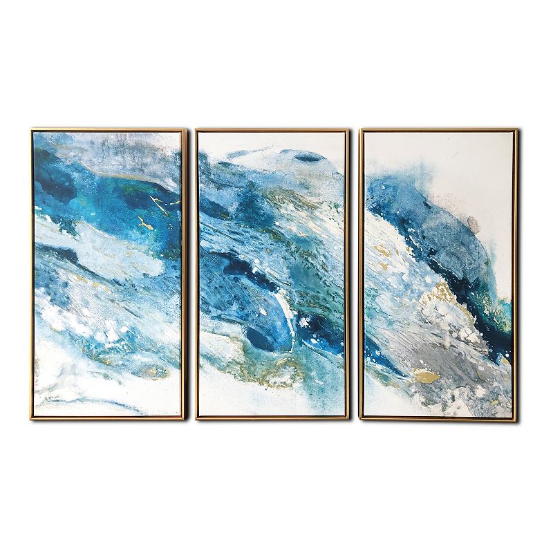 Abstract Regalite Floating Canvas Wall Art, Blue, 48X30